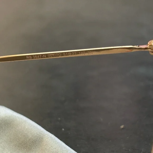 Ray-Ban Round Double Bridge RB3647 001/70 Gold - Picture 4 of 7